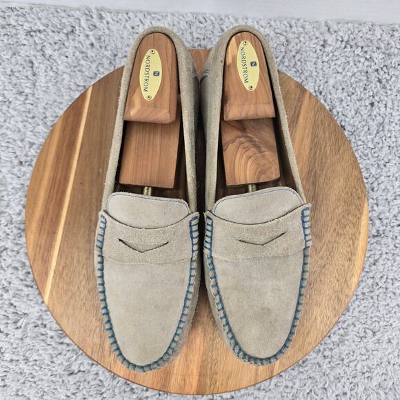 Alan Payne Gray Suede Casual Business Office Daily Driving Penny Loafer Mens 9 - Picture 5 of 16